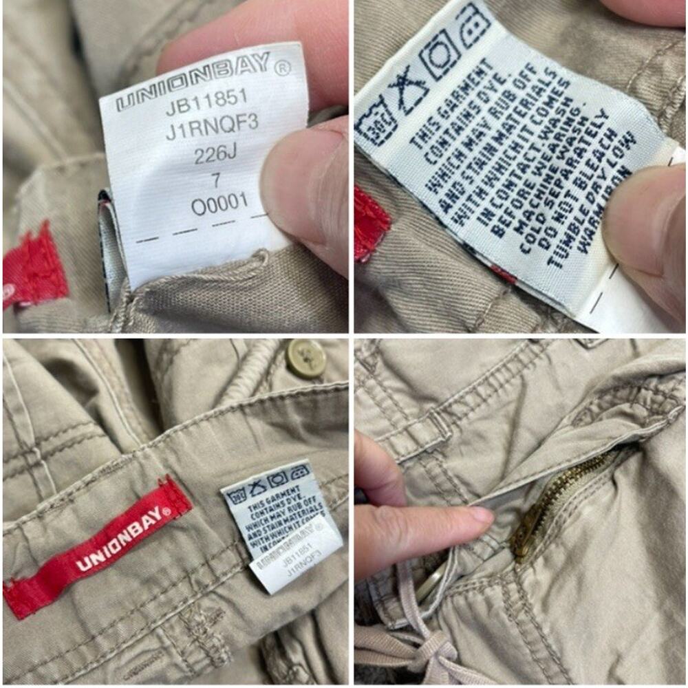 Y2K 00s Skater parachute Utility Cargo Low Rise Drawstring UNIONBAY Womens/jr 7 - Picture 6 of 13
